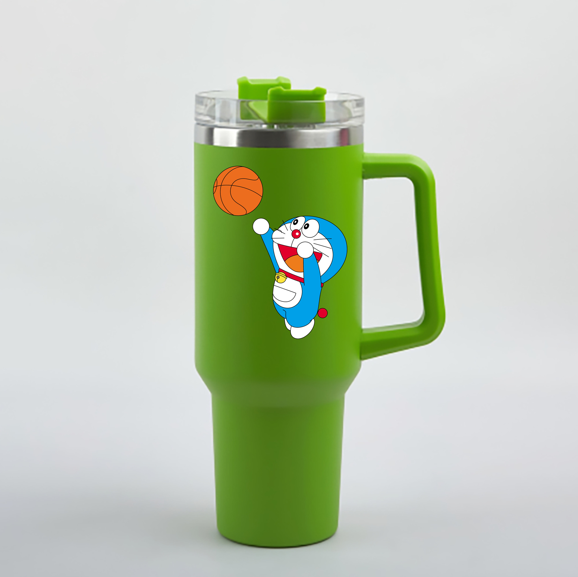 （画像用） ドラえもん Doraemon 1200mL車用タンブラー - クリスタルステッカー（プラスチックストロー付き）